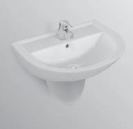 17 Quarzo Lavabo 650x500 mm con foro per la rubinetteria centrale aperto abbinabile a colonna o semicolonna. Lavabo 650x500 mm. Bianco 12 E883101 53,60 Colonna. Bianco 24 E885801 38,60 Semicolonna.