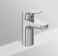 34 Rubinetteria - Base Miscelatore monocomando lavabo con bocca di erogazione fissa, aeratore slim con portata massima 5 l/m. Dotato di cartuccia da 38 mm con limitatore della temperatura.