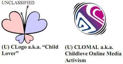 Il ChildLover logo (CLogo), come si può vedere di seguito, rappresenta una farfalla e rappresenta i molestatori di bambini senza preferenze di genere.