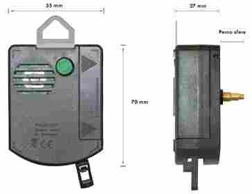 MOVIMENTI AL QUARZO HECHINGER SUONERIA WESTMINSTER - PER PENDOLO W 110.4 Perno sfere da 16 mm - Boccola centrale da 9 mm W 110.