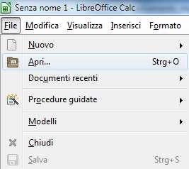 Figura 1, Figura 2, Figura 3: Aprire il software LibreOffice Calc (dal menu Start > Tutti i programmi >