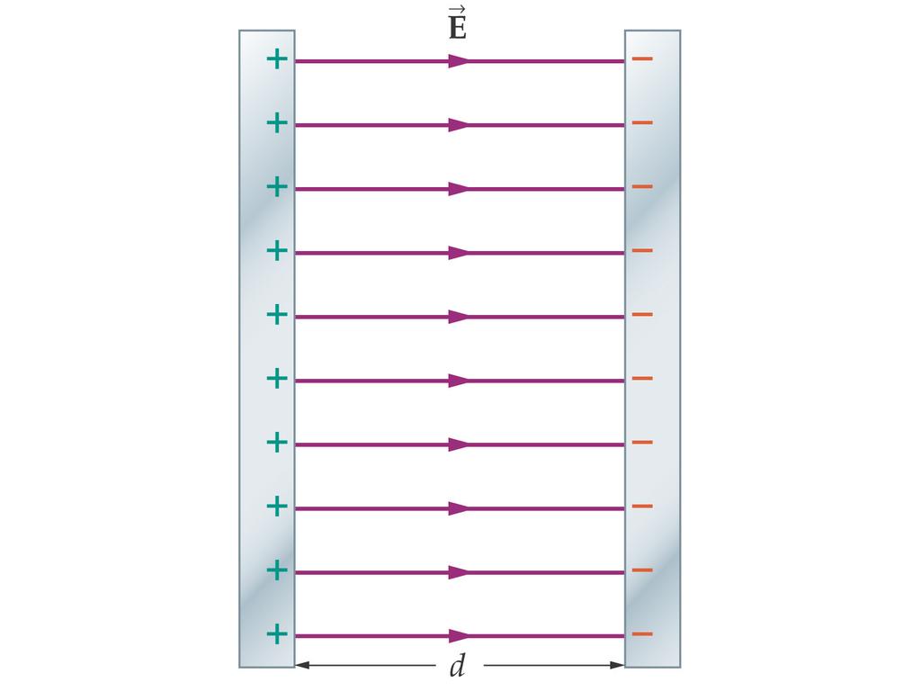 Le linee del campo elettrico Un condensatore a facce piane parallele è formato da