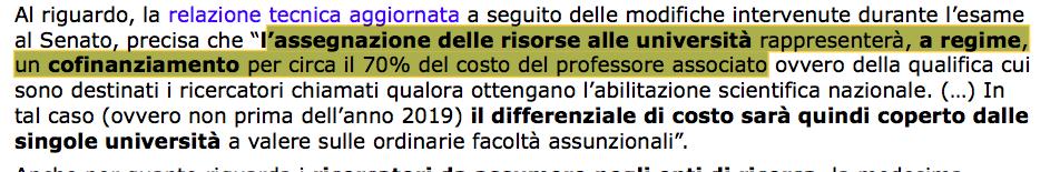 Si ricorda che il finanziamento straordinario copre il costo del contratto da RTD-B, ma anche quello dell eventuale inquadramento del RTD-B nel ruolo dei professori associati Ovviamente l università