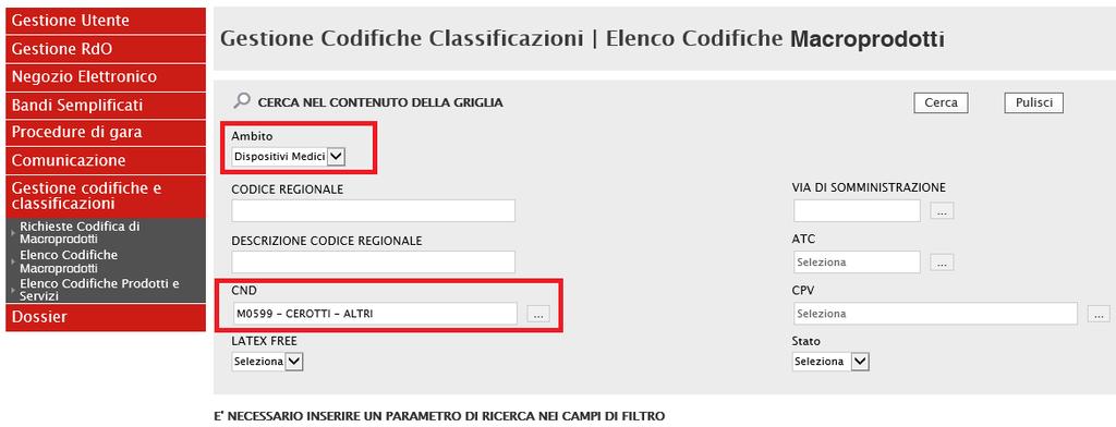 Navigando nella struttura ad albero, selezionare quella di interesse (è possibile seguire le indicazioni riportate nella sezione Suggerimenti presente su sfondo grigio nella parte alta della