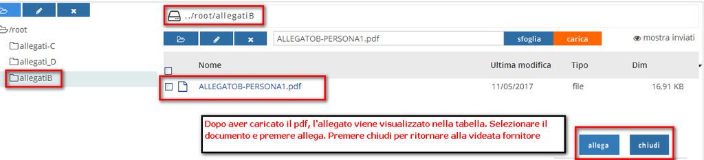 Gestione Fornitori- Allega