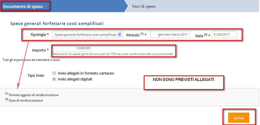 Spese generali forfettarie costi semplificati