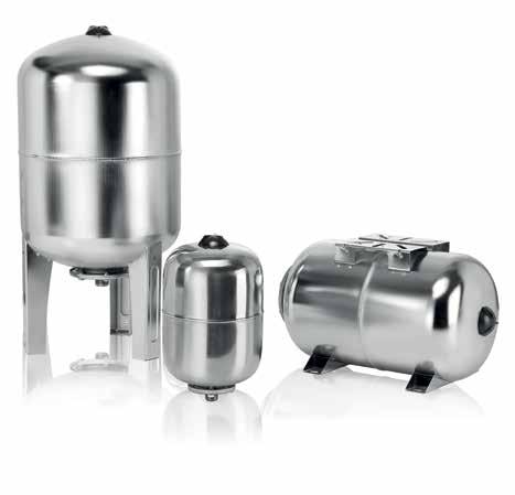 IDROBAR IDROACCUMULATORI PRESSURIZED TANKS CARATTERISTICHE TECNICHE: Involucro esterno, flangia e controflangia: lamiera in acciaio inox Aisi 304 Membrana interna: EPDM impermeabile Staffe di