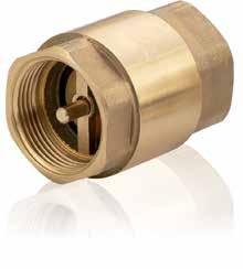 RE-GE VALVOLE DI RITEGNO IN OTTONE BRASS CHECK VALVES CARATTERISTICHE TECNICHE: Valvole di ritegno monoblocco smontabili Corpo: ottone forgiato conforme a DIN 17660 Tenuta: NBR Connessioni filettate: