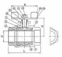 VERSIONE FEMMINA - FEMMINA FEMALE - FEMALE MODEL Dimensioni in mm Dimensions in mm d L H W N 1/4 11.6 44.5 31.5 60.2 12.5 N t/2"-2" ( 2HOLES-1/4"TAPPING ) 3/8 12.7 44.5 31.5 60.2 12.5 1/2 15.0 57.