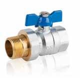 +180 C Full bore ball valves M-F with 2 pieces hose connection Body valve: (chromed) hot-forcing brass according to DIN 17660 Ball seats: PTFE O-ring: NBR Threaded ends: gas female according to UNI