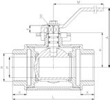 attuatore ISO 5211 e DIN 3337 Temperatura massima di esercizio: 150 C TECHNICAL FEATURES Brass ball valves PN-25, full bore Body valve and metallic parts: brass according to UNI-EN 12165 Threaded