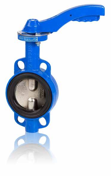 H2103 - H2109 VALVOLE WAFER A FARFALLA BUTTERFLY VALVES WAFER TYPE CARATTERISTICHE TECNICHE Corpo valvola: in ghisa EN-GJL-200 (GG-20) Verniciatura: epossidica Disco: in ghisa EN-GJS-400 (GGG-40) /