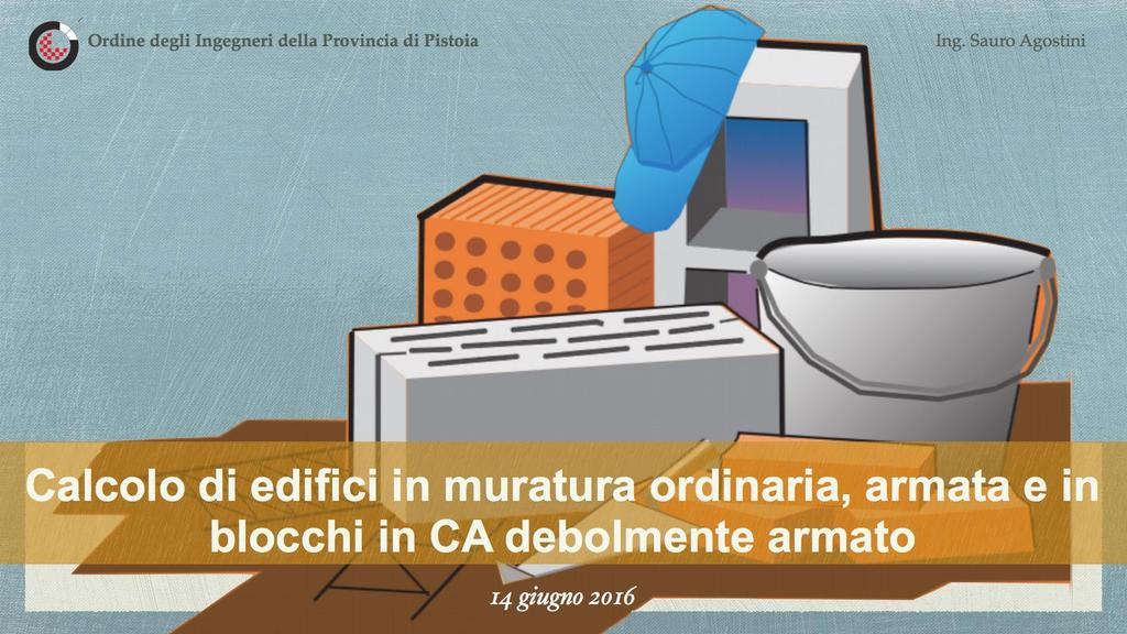 ESEMPIO CON BLOCCHI CASSERO E PARETI IN CA DEBOLMENTE ARMATE Questo esempio è