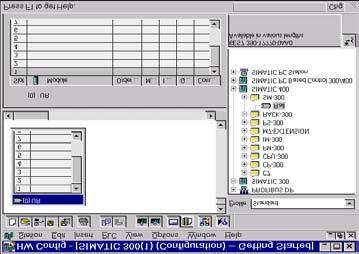 3 Fare clic nel SIMATIC Manager sulla Stazione S7-300(1) nella parte sinistra della finestra. 4 Fare doppio clic sull icona Hardware nella parte destra della finestra.