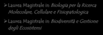 importanti indirizzi formativi della Biologia più