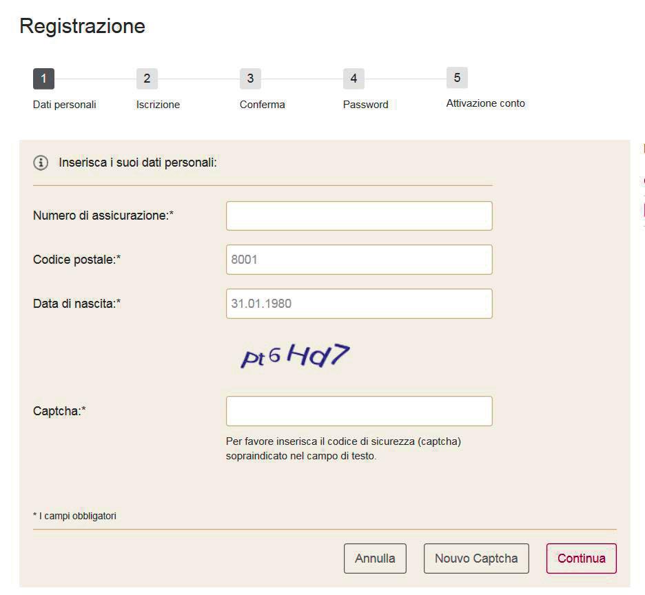 Basi per la registrazione Possono registrarsi in myhelsana tutti i clienti privati dei marchi Helsana e Progrès. All indirizzo helsana.
