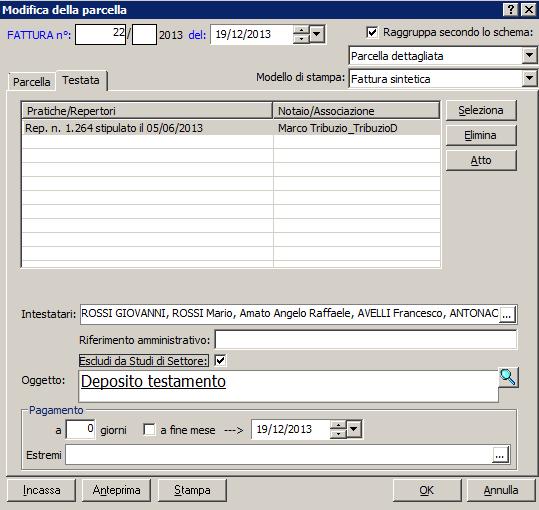 Le fatture collegate ad altri repertori 6 In