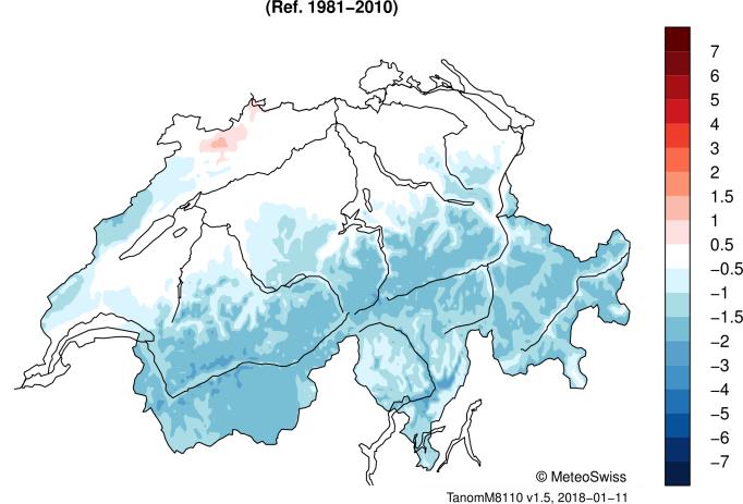 ( C) Deviazione della temperatura mensile dalla norma Precipitazioni mensili (mm)