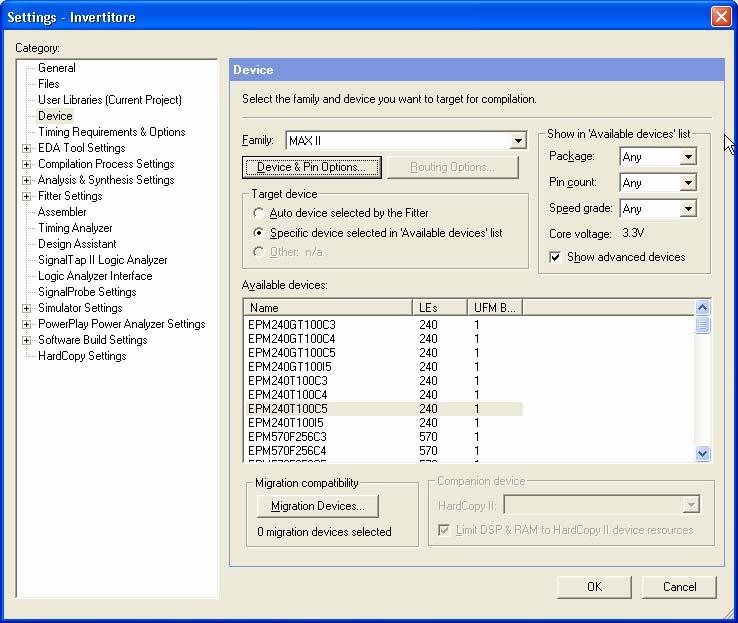 Si scelga la scheda Unused Pins e si scelga la voce As input tri-stated with weak pull-up (v. sotto).