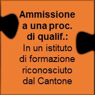 disposizioni dell ordinanza di riferimento; in un istituto di formazione riconosciuto dal Cantone; o al di fuori di un ciclo di formazione regolamentato.