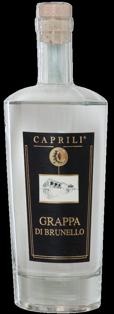 Grappa di Brunello Distillata con piccole caldaie a vapore e colonna discontinua a basso grado.