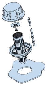 63mm) Installazione dello sfiato che elimina i fori filettati e le perforazioni, utilizzando morsetti a chiusura automatica.