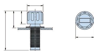 Fissaggio a 6 fori non pressurizzato: Fori di montaggio sul serbatoio di diametro compreso tra 4, e 4,4mm (in funzione del materiale e dello spessore, consultare Parker Filtration) a uguale distanza