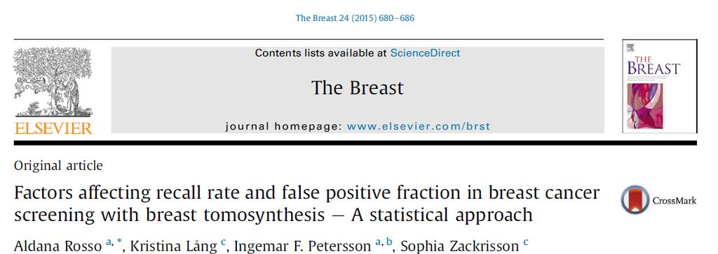 Ro sso A et al Falsi Positiv i La densità del seno e la presenza di tumori sono I f attori che inf luenzano maggiormente i richiami I Falsi Positiv i