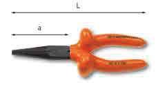 70 45 U0079005 62,50 08 VSE Pinz becchi mezzotondi lunghissimi diritti - Superficie di pres ziint - Esecuzione brunit 70 200 50 69 Cu ø mx 3 3,5 ø mx 40 / 2,6 2