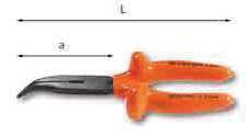 cromt 60 46 U0077003 44,00 200 70 U0077005 48,50 08 N UNI 7926 DIN ISO 5745 Pinze becchi mezzotondi lunghissimi diritti - Modello con tgliente per filo duro -