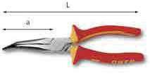 becchi mezzotondi lunghissimi diritti piegti 45 - Modello con tgliente per filo duro - Superficie di pres ziint - Esecuzione brunit Cu ø mx ø mx 40 / 2 200 64