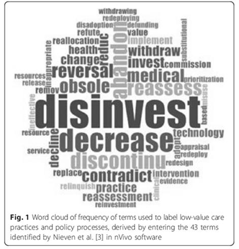 Tirando le somme Disinvestment in healthcare "Processes of