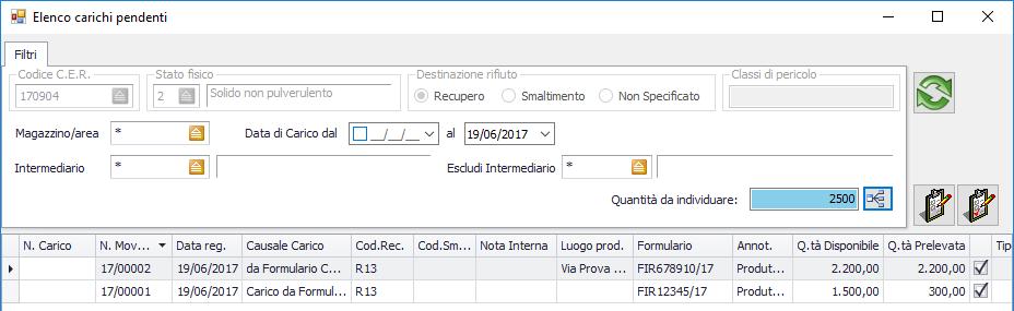 In alternativa, se vuoi scaricare un determinato quantitativo, indica il valore nel campo Quantità da individuare e clicca su.