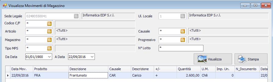 Se hai lasciato le % Modello a zero, dovrai indicare manualmente le quantità di CER/MPS ottenute dalla lavorazione, nella colonna quantità.