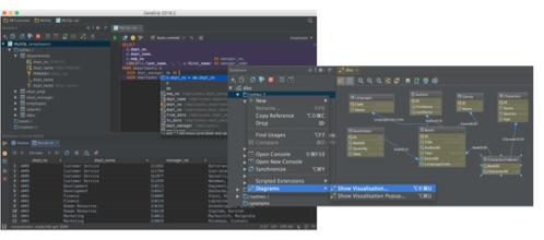 3. DataGrip DataGrip è un IDE sviluppato da JetBrains che permette di: accedere ai principali DBMS; modificare gli oggetti del database; scrivere in modo facilitato del codice SQL; eseguire query in