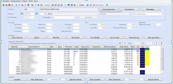 Il bottone [webdesk] consente di inviare/acquisire i dati della giornaliera "verso/da" webdesk.