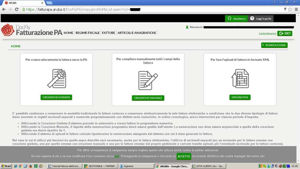 INVIO FATTURA ELETTRONICA PRATICHE 1) Aprire il sito Aruba per la fatturazione elettronica all'indirizzo: fatturapa.aruba.