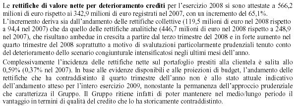 Le rettifiche di valore su crediti - L informativa del