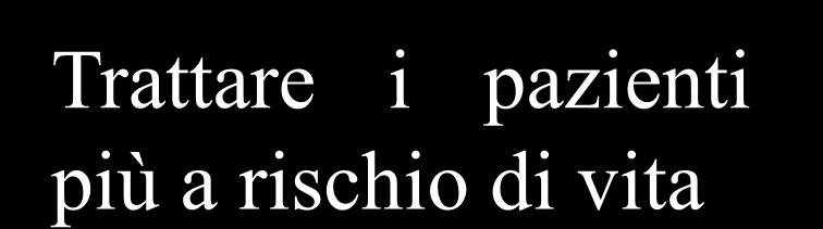 Risorse ok Trattare i pazienti più a rischio di vita