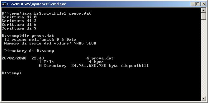 output su file binario - esempio Esperimenti Provare a rileggere il file con il programma precedente Aggiungere altri byte riaprendo il file in modo append stream di incapsulamento Gli STREAM di