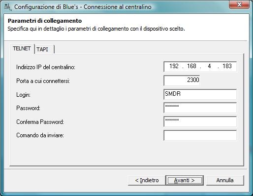 NOTA: L user per il Login e la Password generalmente sono diverse da quelle usate dal programma PBXUnified.