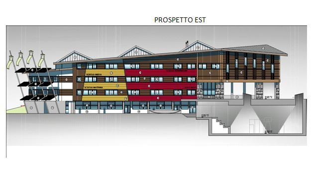 Ospita al piano terra un asilo nido con scuola materna, al primo piano tre classi delle scuole medie, al secondo sono ubicate cinque classi delle elementari.