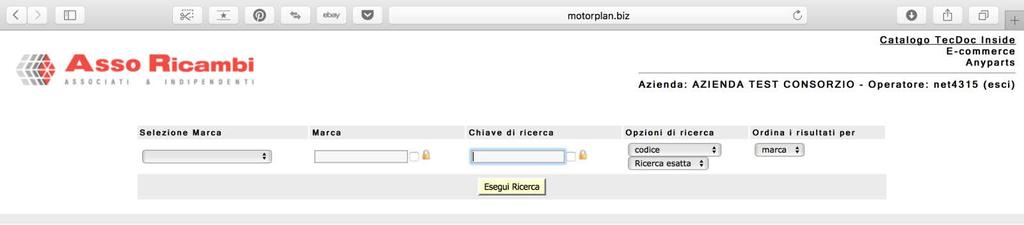 ESEMPIO DI RICERCA ANYWEB: - Cliccare sul link Anyweb nella