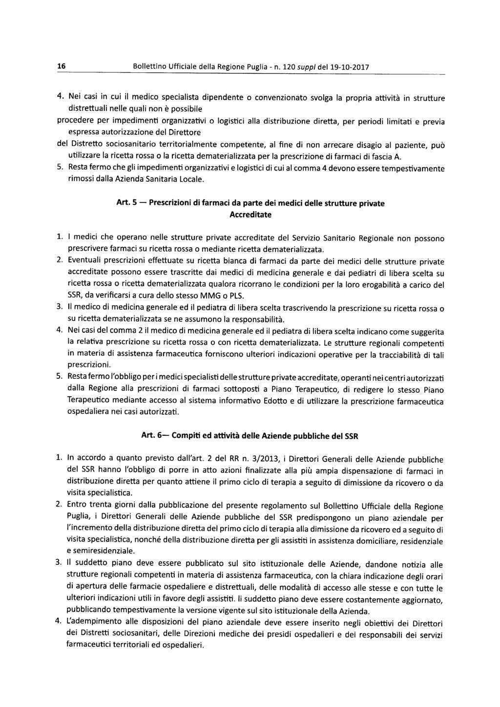 16 Bollettino Ufficiale della Regione Puglia - n. 120 suppl del 19-10-2017 4.