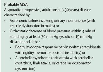 ATROFIA MULTISISTEMICA Criteri diagnostici