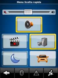 4.1.8 Menu Scelta rapida Il menu Scelta rapida è costituito da una serie di comandi di uso frequente durante la navigazione. Può essere aperto direttamente dalla schermata Mappa toccando.