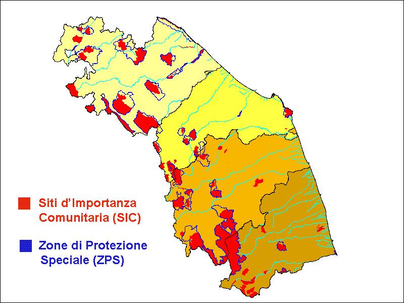 Rete Natura 2000 nelle Marche 29 ZPS e 80 SIC supf. 136.900 ha = 14 % supf. Reg 31.922 ha di boschi, brughiere e boscaglie 29.