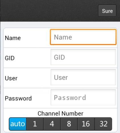 Il dispositivo GID (se state utilizzando il metodo scan QR o Ricerca Locale per l aggiunta del dispositivo,questa voce si riempie automaticamente) Il nome di login del