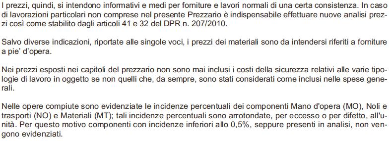 stralci: MdO + Noli + Materiali (%) Listini