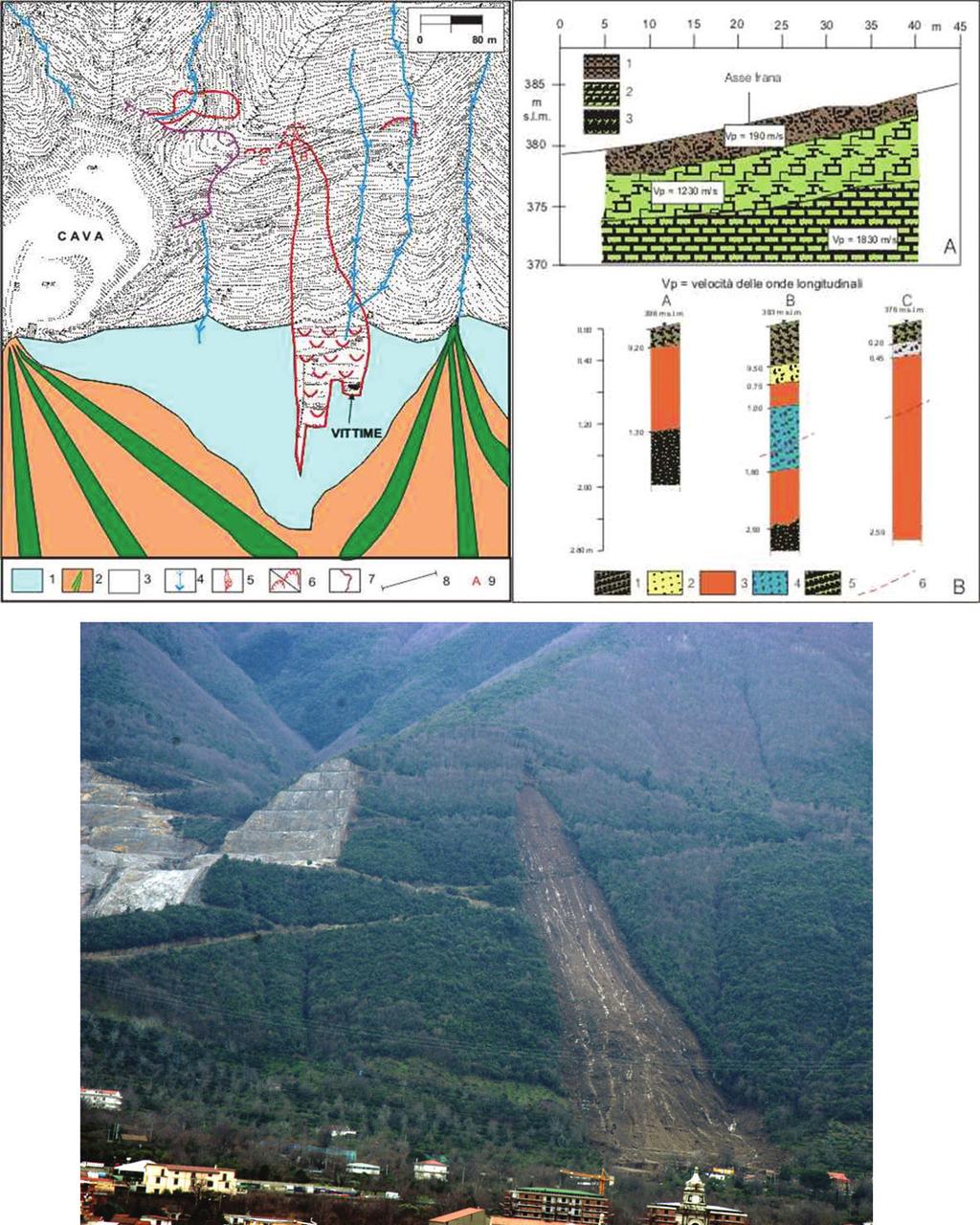 2. I contesti geologici e le caratteristiche delle colate di fango 19 Fig. 2.9. La frana di Nocera del 5 Aprile 2005 è l evento più recente che ha colpito i Monti Lattari.